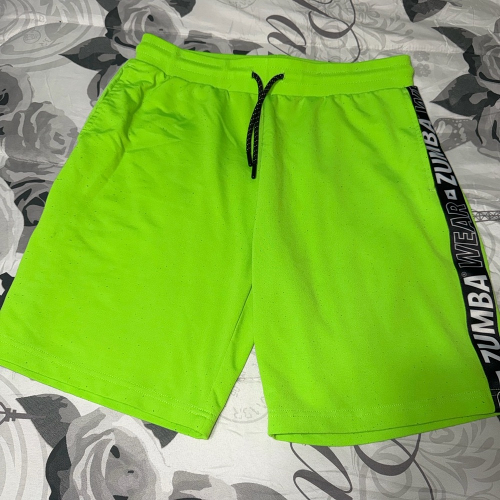 Zumba Fitness Men's Bright Lime Athletic Shorts